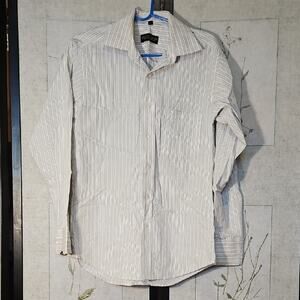 Blue Casual Button Down Shirt with Tailored Fit and Subtle Texture